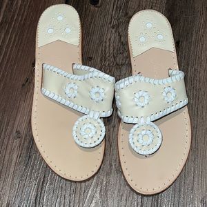Tan (cream) and white Jack Rogers size 6 sandals